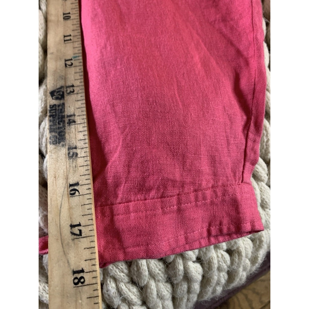 Women's 16P JM Collection Pink 100% Linen 3/4 Sleeve Button Shirt NWT - Picture 10 of 11